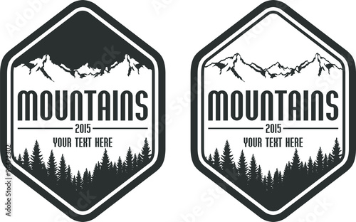 vector mountains emblems