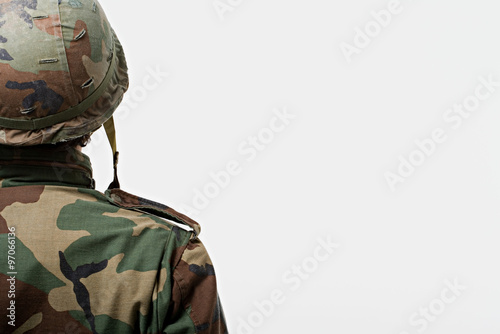 Rear view of soldier