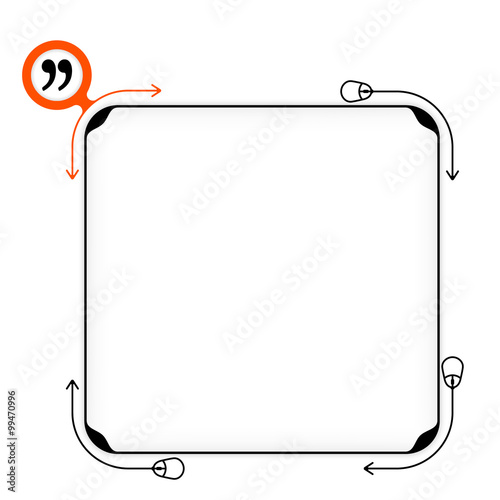 "Vector black box to fill your text and quotation mark" Stock image and