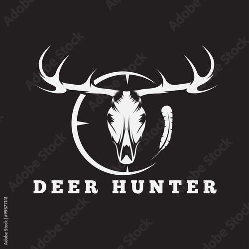  deer skull with target and feather vector design template