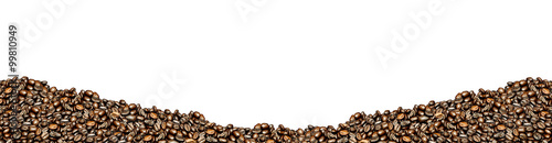 Lacobel coffee beans on white background