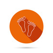 Baby footprints icon. Child feet sign.