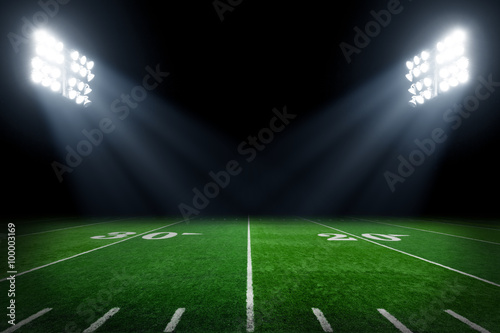 Football field illuminated by stadium lights © Mariusz Blach