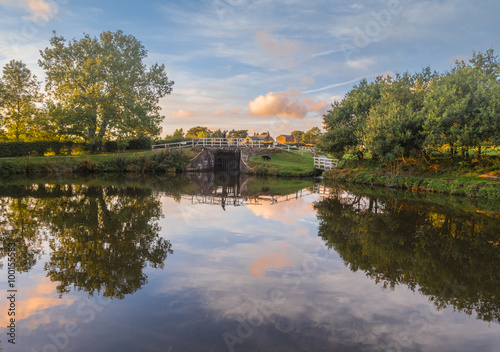 Poster Leeds and Liverpool Canal in Evening Light, Chorley, Lancashire, UK