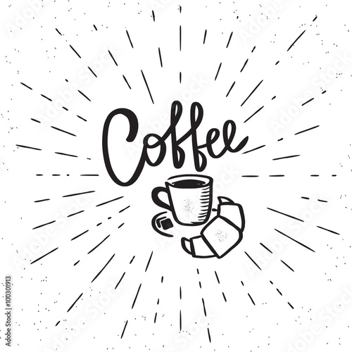 Zdjęcia Coffee cup and croissant