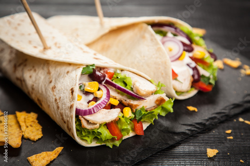 Zdjęcia Tortilla with a mix of ingredients