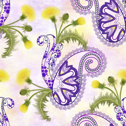 bezszwowy-wzor-z-purpurowym-paisley-zolci-dandelion-kwiaty