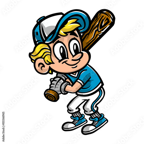 "Baseball Player Kid vector cartoon" Stock image and royalty-free