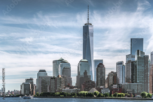 Poster Skyline of lower Manhattan of New York City with World Trade Center
