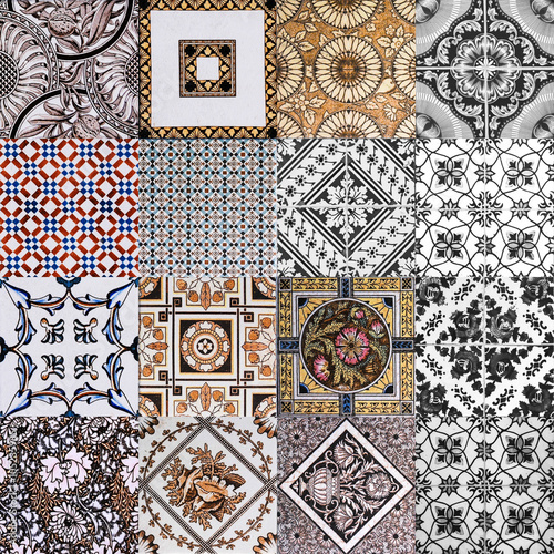 Fototapeta ceramic tile texture - design wall bathroom indoor outdoor handcraft pattern background