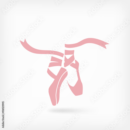 Obraz Fotograficzny pink ballet pointes. dance studio symbol