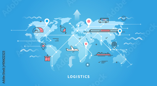Web banner of logistics