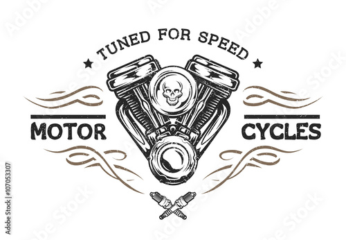 Custom motor in vintage style.