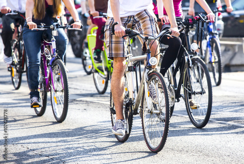 cyclists on the street