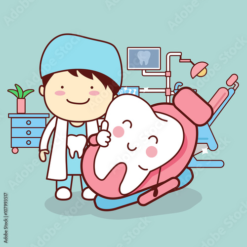 Zdjęcia cartoon dentist with tooth