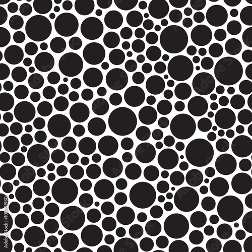 Fototapeta Circle background, seamless pattern, black and white, vector illustration