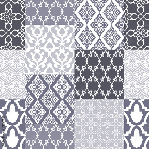  Seamless patchwork background. 