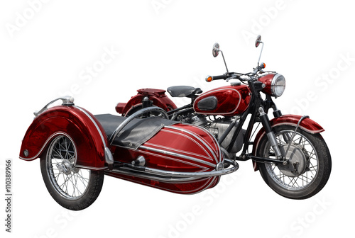 altes oldtimer motorrad mit seitenwagen
