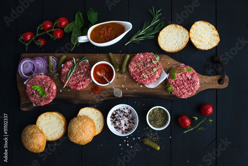 Zdjęcia Ingredients for cooking burgers