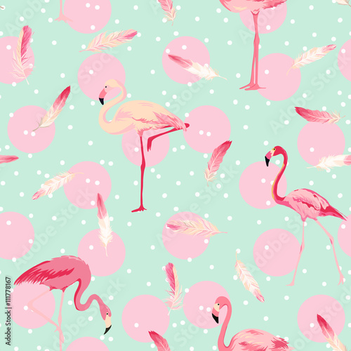 tlo-ptak-flamingo-flamingo-pioro-tlo-retro-wzor