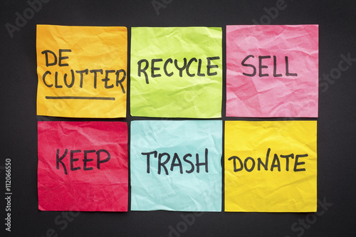 declutter concept on sticky notes