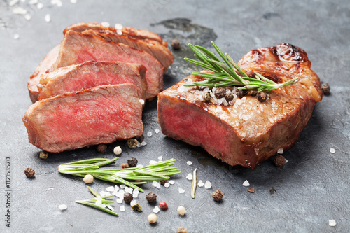 Zdjęcia Grilled sliced beef steak