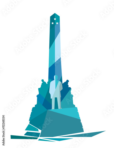 Rizal Monument Geometric Illustration. Rizal monument is a memorial in Rizal Park in Manila, Philippines built to commemorate the executed Filipino nationalist, Jose Rizal.