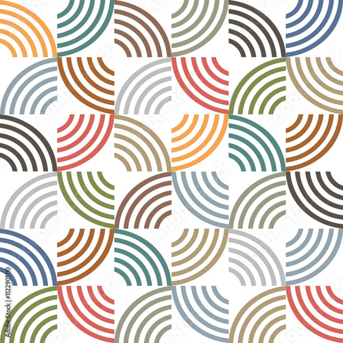  Retro colored geometric striped seamless pattern