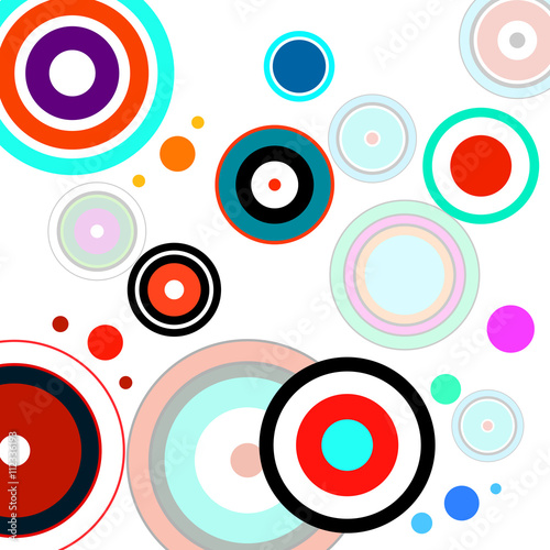 Fototapeta Abstract colorful background with circles, geometric shapes