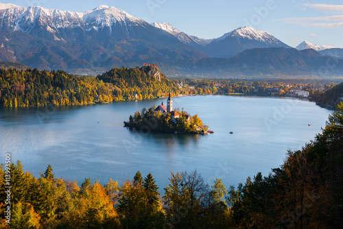 Zdjęcia Panoramic view of Lake Bled from Mt. Osojnica, Slovenia