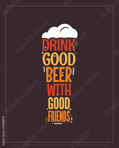 Obraz na płótnie beer glass concept slogan background