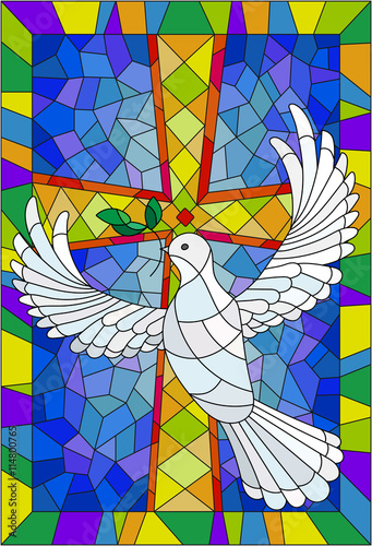 illustration-with-a-cross-and-a-dove-in-the-stained-glass-style