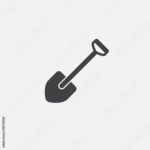 Shovel icon vector, solid logo illustration, pictogram isolated on white © alekseyvanin