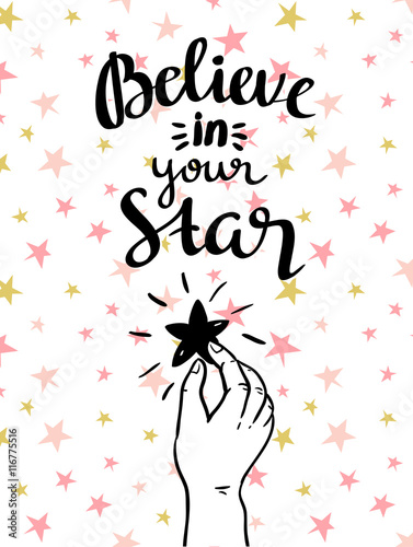 quot-uwierz-w-swoja-gwiazde-quot-recznie-inspirujacy-plakat-ilustracja-wektorowa-ze-stylowym-napisem