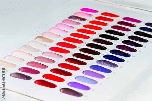 Zdjęcia Row of Colorful nail polishes. Nail care