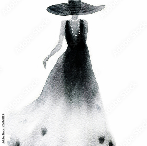 piekna-kobieta-z-elegancka-sukienke-streszczenie-moda-akwarela-ilustracja
