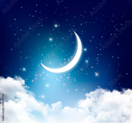 nocnego-nieba-tlo-zz-polksiezyc-ksiezyc-chmurami-i-gwiazdami