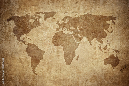 Fototapeta grunge map of the world