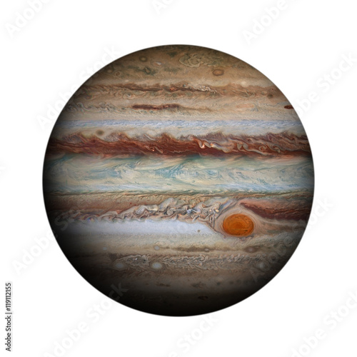 Obraz na płótnie Solar System - Jupiter. Isolated planet on white background.