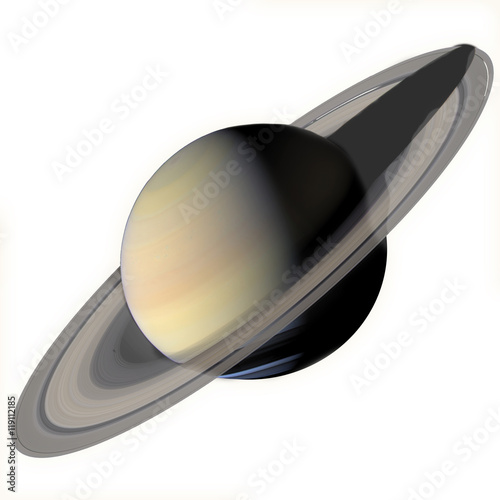 Obraz na płótnie Solar System - Saturn. Isolated planet on white background.