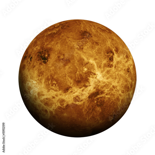 Obraz na płótnie Solar System - Venus. Isolated planet on white background.