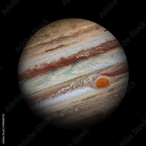 Obraz na płótnie Solar System - Jupiter. Isolated planet on black background.