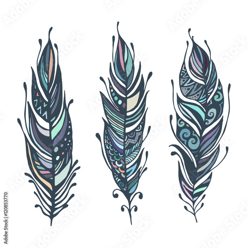 hand-gezeichnete-federn-tintenvektorillustration-boho-stil-design-elemente-ethnische-kreative-kritzeleien-isoliert