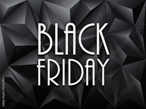 "BLACK FRIDAY" on dark vector polygon background