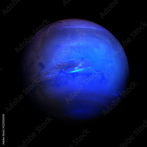 Obraz na płótnie Solar System - Neptune. Isolated planet on black background.