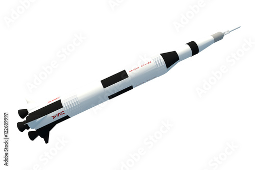 Cohete saturno V misión NASA 3d Aislado
