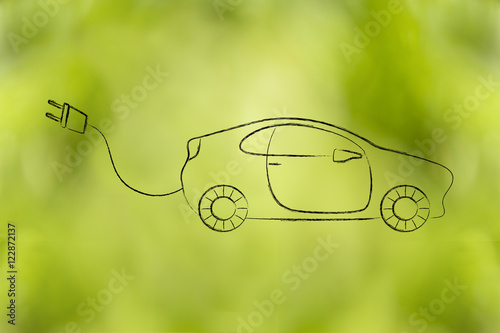 electric and hybrid cars: vehicle with big funny plug © faithie