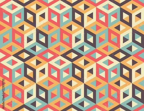 Fototapeta Seamless geometric pattern. Geometric simple print. Vector repeating texture.
