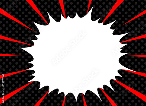 Comic book explosion superhero pop art style radial lines background. Manga or anime speed frame