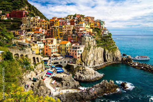 Poster Traditional picturesque Manarola village, Cinque Terre, Italy, Europe